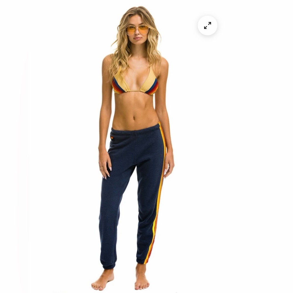 Aviator Nation 5 stripe sweatpants - navy